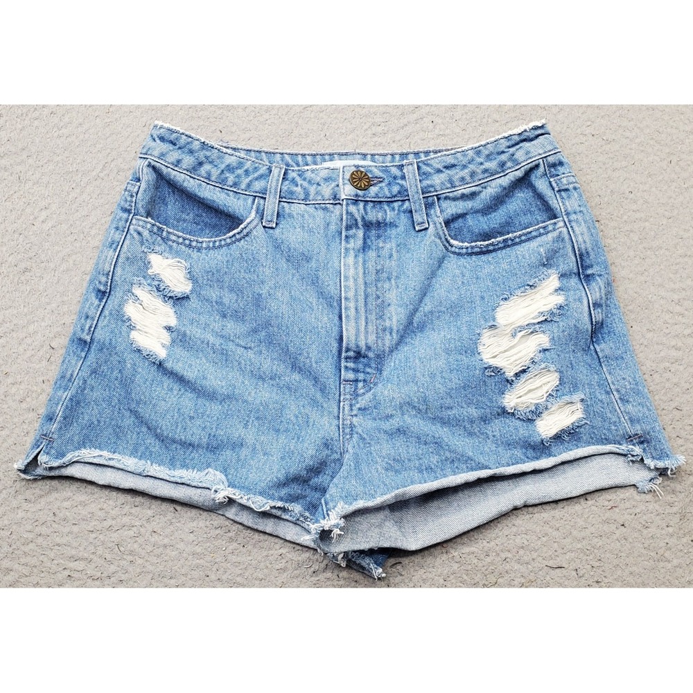 Mumu Blue Jean Shorts Womens 27 Blue Denim Y2k Streetwear Raw Hem Distressed USA